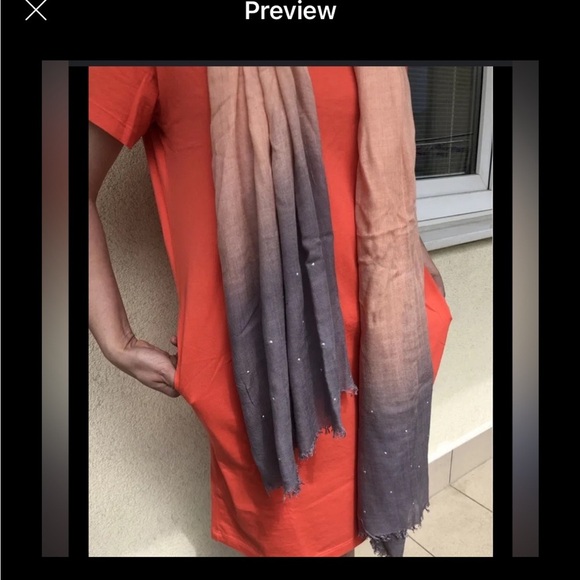 🛍Bundle sale🛍Kardashian Kollection Peach and Gray Ombre Scarf NWT - Picture 10 of 10